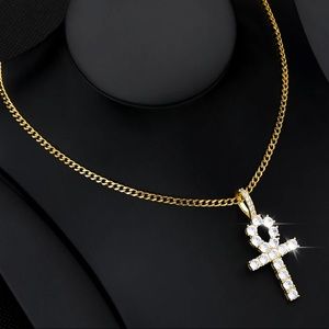 New 18k gold ice cut ATOR ANkh necklaces